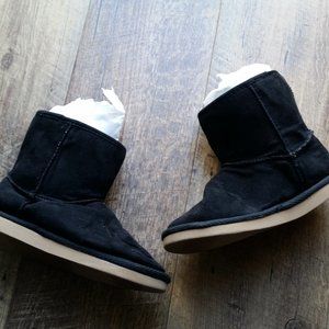 Old Navy | Toddler Girl Faux-Suede Fur-Lined  Boots Black Size 10